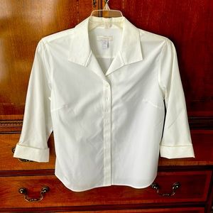 Chico’s popular no-iron, 3/4 length sleeve shirt, white, Chico’s size 2 (Med/12)